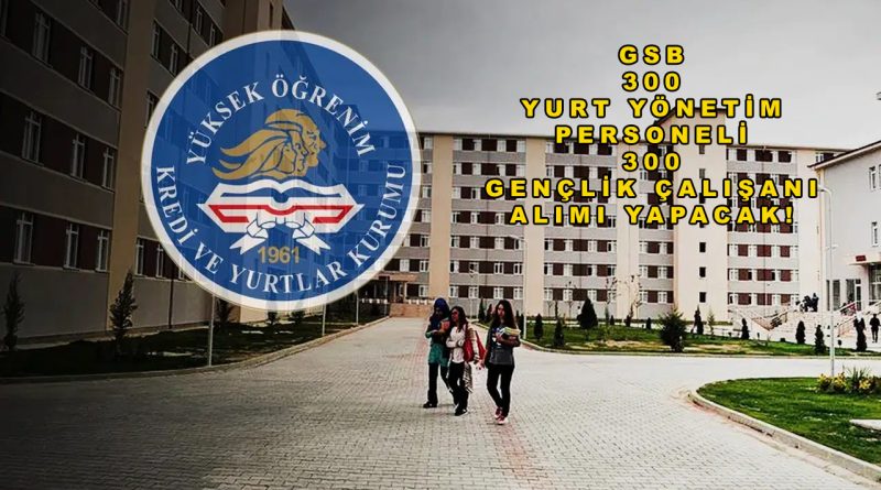 GSB Yurt Yönetim Personeli ve Gençlik Çalışanı Alımı Yapacak 2026