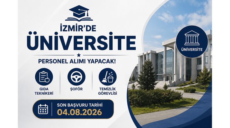 İzmir’de Üniversite Personel Alımı Yapacak! 2026