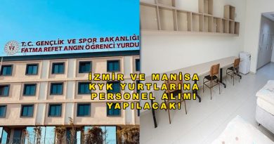 İzmir ve Manisa KYK Yurtlarına 45 Personel Alımı Yapılacak! GSB Personel Alımı Başvuruları Başlıyor İzmir ve Manisa KYK Yurtlarına 45 Personel Alımı Yapılacak! GSB Personel Alımı Başvuruları Başlıyor