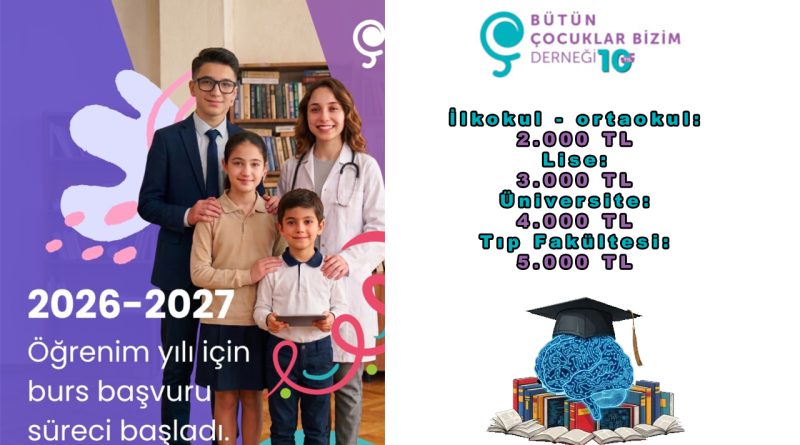 Bütün Çocuklar Bizim Derneği 2026-2027 Burs Başvuruları Başladı