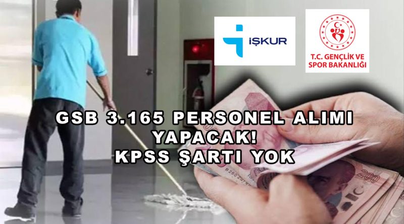 Gençlik ve Spor İl Müdürlüklerine KPSS’siz 3.165 TYP Personeli Alınacak!