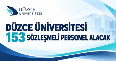 Düzce Üniversitesi 153 personel alacak!