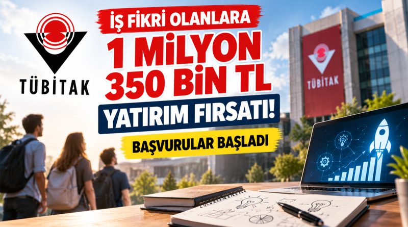 TÜBİTAK’tan İş Fikri Olanlara 1 Milyon 350 Bin TL Destek Verecek! Başvurular Başladı
